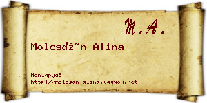 Molcsán Alina névjegykártya